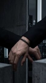 NOIR – Siyah Zirkon Taşlı 925 Ayar Gümüş Erkek Bileklik - Görsel 5
